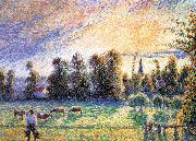 Camille Pissarro Sunset painting